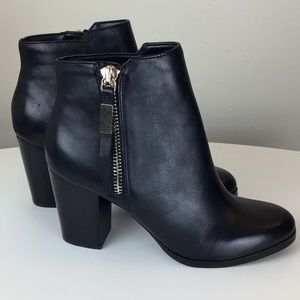 Aldo *NEW* Black Leather Heeled Ankle Boots Sz 8